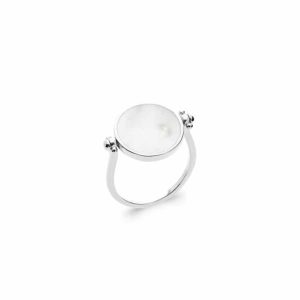 Bague réversible nacre argent rhodié