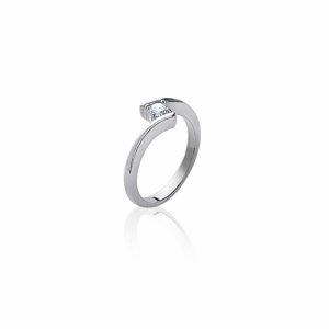 Bague solitaire Nina zircon argent rhodié