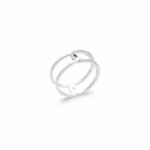 Bague Sonia microsertie oxyde de zirconium argent rhodié