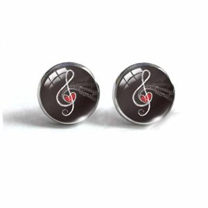 Boucles d’oreilles clé de sol et coeur