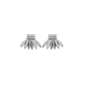 Boucles d’oreilles ethniques plumes argent rhodié