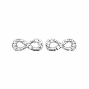 Clous d’oreilles infini microserties de zircons argent rhodié