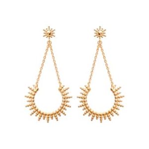 Boucles d’oreilles pendantes petit et grand soleil plaqué or