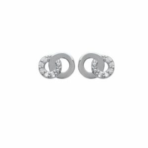 Clous d’oreilles petit et grand cercle zircons argent rhodié