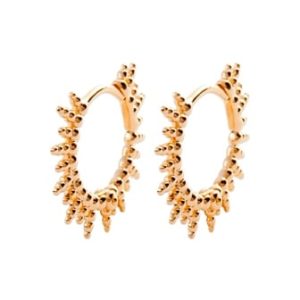 Créoles soleil perlé plaqué or