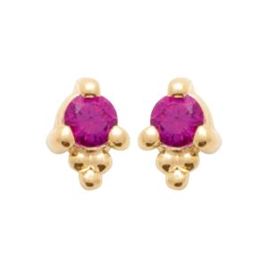 Boucles d’oreilles plaqué or magenta fushia