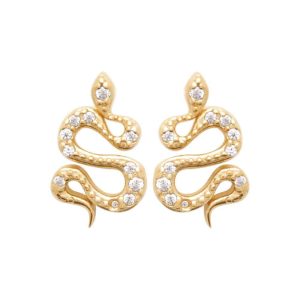 Clous d’oreilles serpent plaqué or