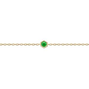 Bracelet émeraude verte imitation plaqué or