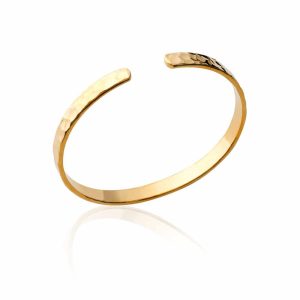 Bracelet jonc martelé plaqué or