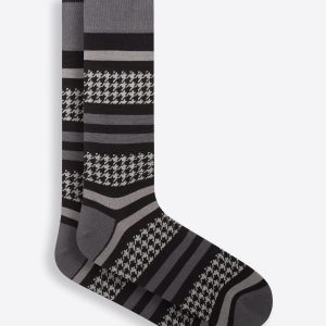 Bugatchi - Bas de coton doux et cachemire pied-de-poule