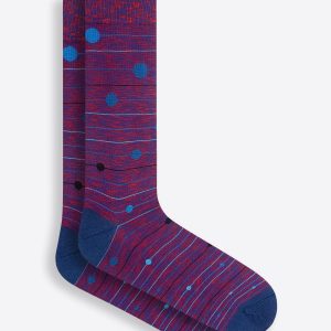 Bugatchi - Bas de coton mercerisé à pois rayés