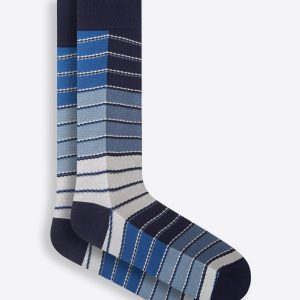 Bugatchi - Bas de coton mercerisé rayés