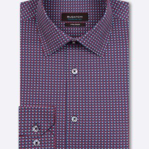 Bugatchi - Chemise manches longues avec carrés OoohCotton®