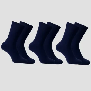 Classic Comfort – 3er-Pack klassische Herrensocken – Marineblau