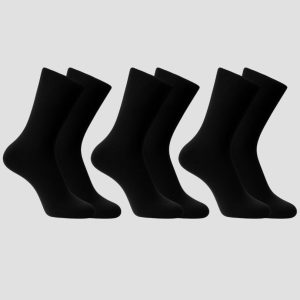 Classic Comfort – 3er-Pack klassische Herrensocken – Schwarz