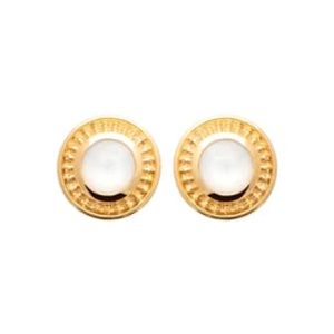 Clous d’oreilles plaqué or pierre de lune