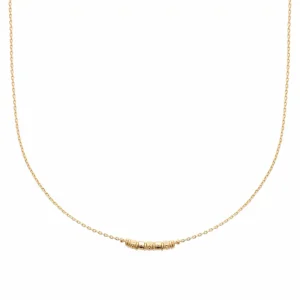 Collier plaqué or petits et larges anneaux