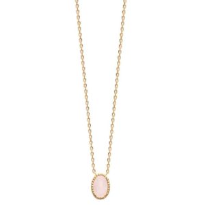 Collier plaqué or quartz rose