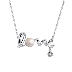 Collier romantique LOVE argent rhodié