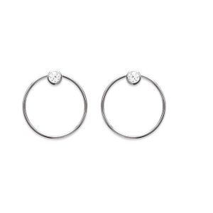 Créoles clous zircon argent rhodié