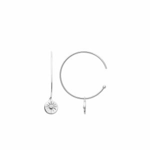 Créoles soleil zircon argent rhodié femme