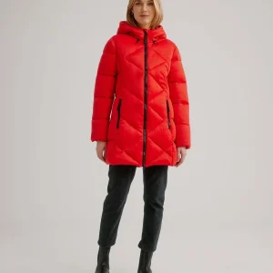 CRO- Manteau matelassé extensible bidirectionnelle avec capuche E1663RO-754