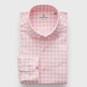 Emanuel Berg - Byron - Chemise manches longues à carreaux Albini 4Flex - Modern Fit - Rose