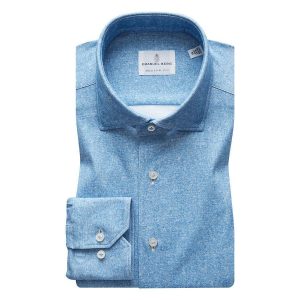 Emanuel Berg - Byron - Chemise manches longues Albini 4Flex - Modern Fit - Bleu azure