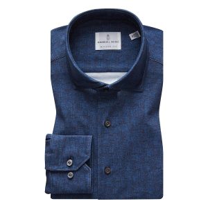 Emanuel Berg - Byron - Chemise manches longues Albini 4Flex - Modern Fit - Marine