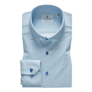 Emanuel Berg - Byron - Chemise manches longues unie Albini 4Flex - Modern Fit - Bleu pâle