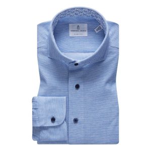 Emanuel Berg - Marseille - Chemise manches longues Premium Jersey Knit - Modern Fit - Bleu