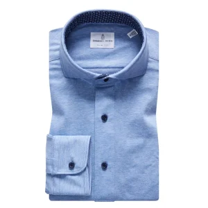 Emanuel Berg - Polo manches longues Premium Jersey Knit - Modern Fit - Bleu