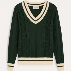 Pull en maille vert