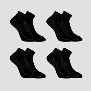 Half Terry – 4er-Pack Sneaker Herrensocken – Schwarz