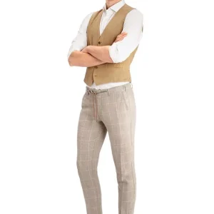 MMX - Pantalon de lin à carreaux Cervus 7321