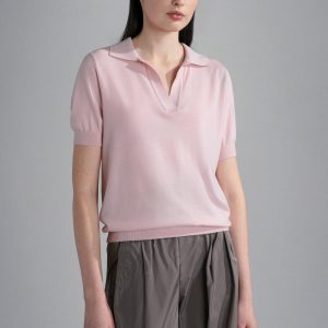 Paul & Shark Ladies - Col polo manches courtes de laine extra fine pour femme