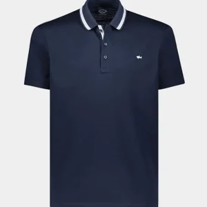 Paul & Shark - Polo uni manches courtes coton piqué avec requin