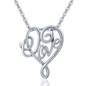 Collier coeur love argent