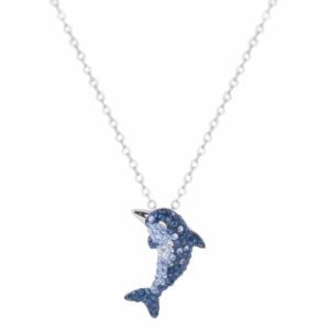 Collier dauphin bleu argent 925