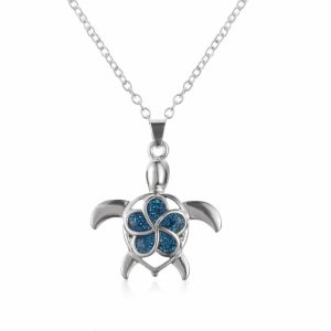 Collier tortue carapace rosace opale