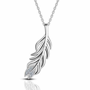 Collier plume argent massif
