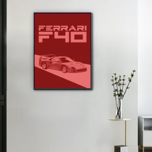 Toile Ferrari F40 – Rouge Monolithe