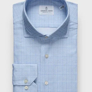 Emanuel Berg - Byron - Chemise manches longues à carreaux Albini 4Flex - Modern Fit - Bleu