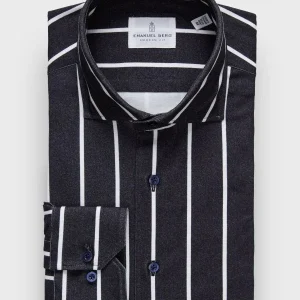 Emanuel Berg - Byron - Chemise manches longues à rayures Albini 4Flex - Modern Fit - Marine