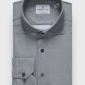Emanuel Berg - Byron - Chemise manches longues vichy Albini 4Flex - Modern Fit - Gris